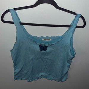 Cute butterfly blue top